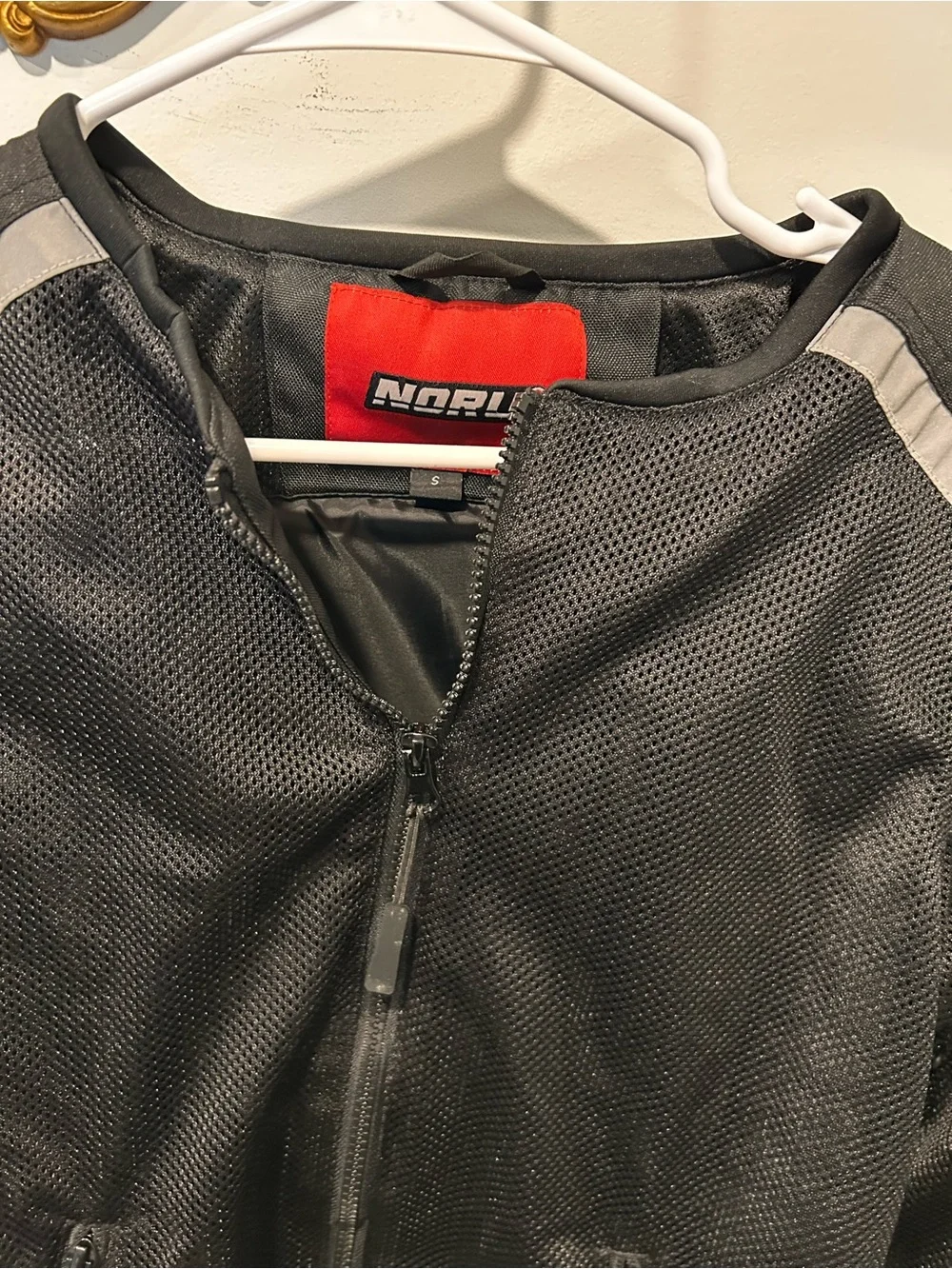 NORU Motorcycle Mesh Jacket Black Size S - Clean With 5 Armor Pads Included